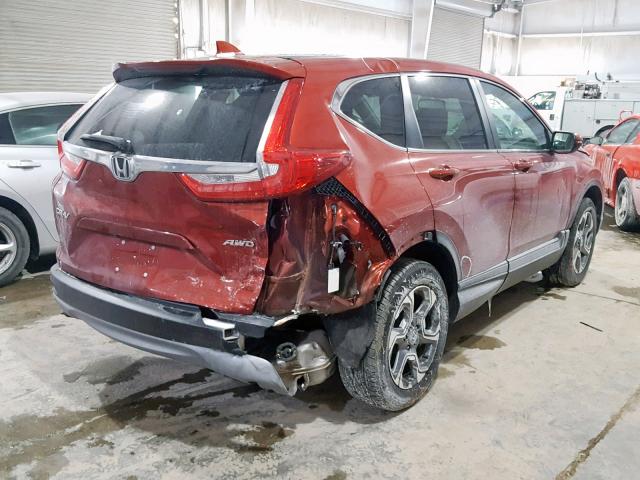 5J6RW2H81JL001406 - 2018 HONDA CR-V EXL RED photo 4