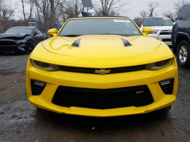 1G1FF3D70H0135629 - 2017 CHEVROLET CAMARO SS YELLOW photo 9