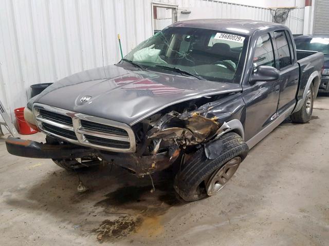 1D7HL48N24S750758 - 2004 DODGE DAKOTA QUA GRAY photo 2