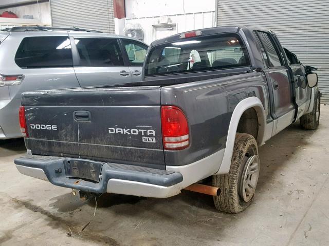 1D7HL48N24S750758 - 2004 DODGE DAKOTA QUA GRAY photo 4