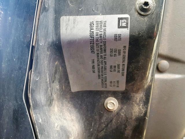 1G8AJ55F77Z198247 - 2007 SATURN ION LEVEL BLACK photo 10