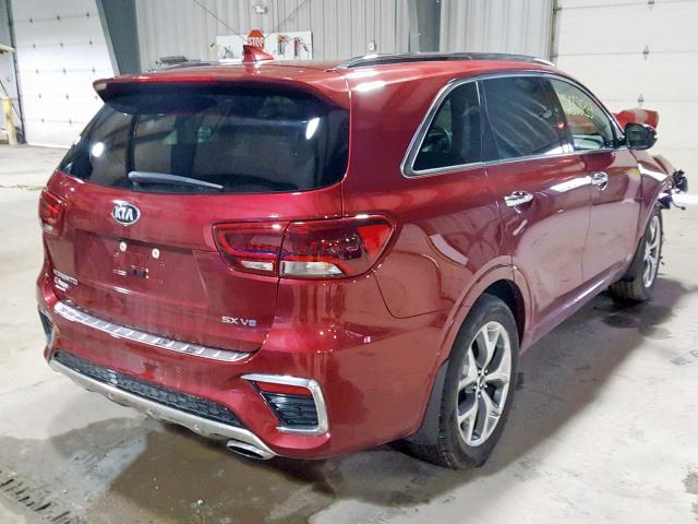 5XYPKDA56KG456771 - 2019 KIA SORENTO SX BURGUNDY photo 4