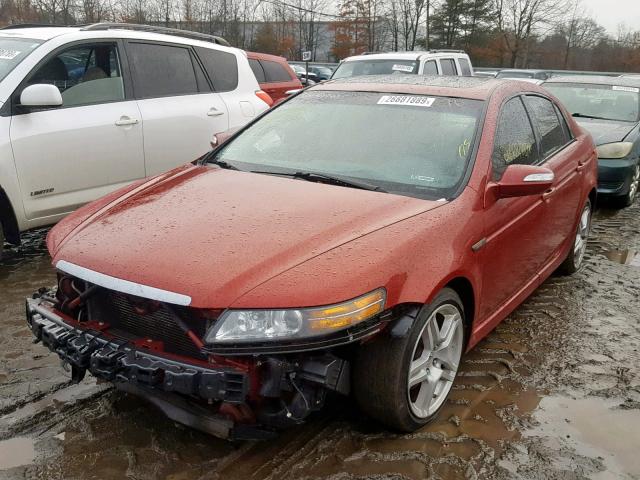 19UUA66287A010758 - 2007 ACURA TL MAROON photo 2