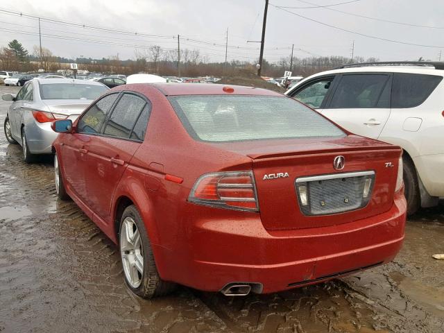 19UUA66287A010758 - 2007 ACURA TL MAROON photo 3