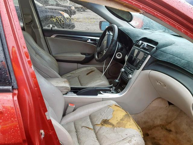 19UUA66287A010758 - 2007 ACURA TL MAROON photo 5