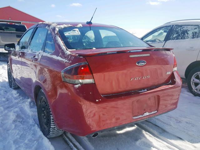 1FAHP3GN6BW109022 - 2011 FORD FOCUS SES RED photo 3