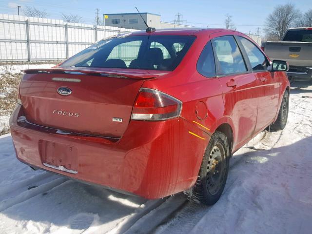 1FAHP3GN6BW109022 - 2011 FORD FOCUS SES RED photo 4