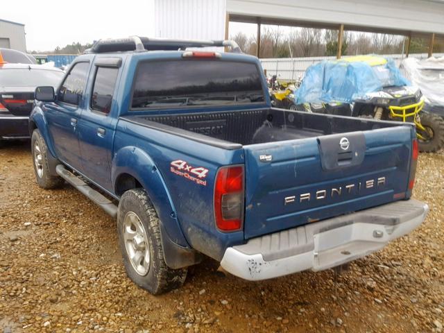 1N6MD27Y82C336667 - 2002 NISSAN FRONTIER C BLUE photo 3