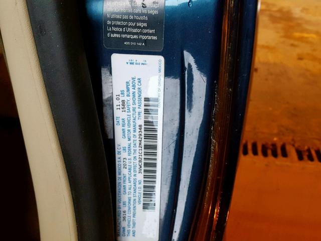 3VWCB21C12M429348 - 2002 VOLKSWAGEN NEW BEETLE Mavi foto 10