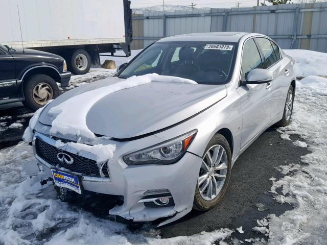 JN1BV7AR2FM405796 - 2015 INFINITI Q50 BASE SILVER photo 2