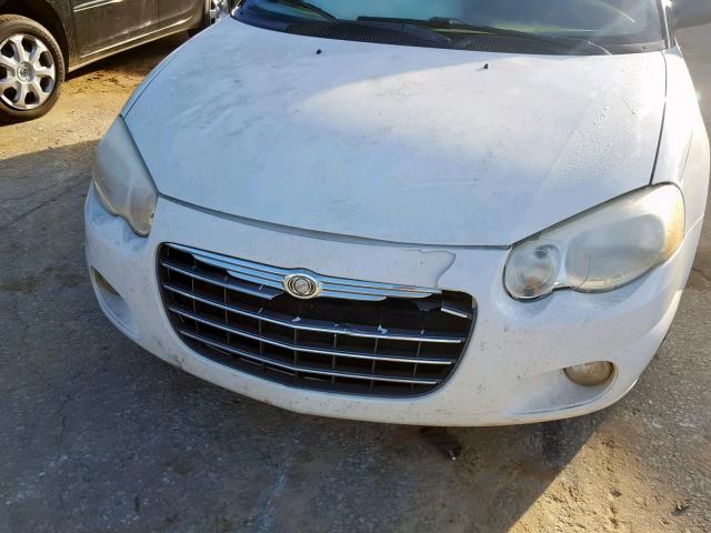 1C3EL55R74N258532 - 2004 CHRYSLER SEBRING LX WHITE photo 9