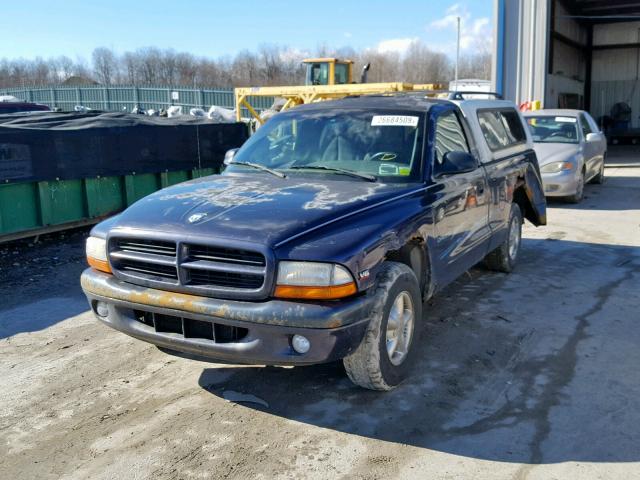 1B7FL26X3XS140625 - 1999 DODGE DAKOTA BLUE photo 2