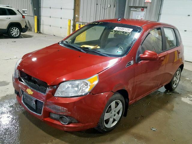 KL1TD6DE0AB096185 - 2010 CHEVROLET AVEO LS RED photo 2