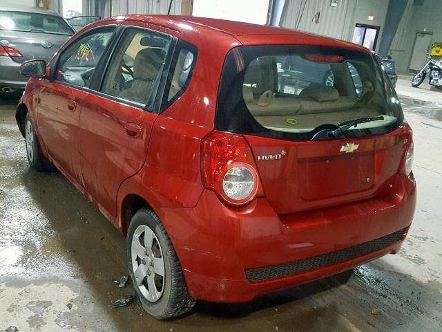 KL1TD6DE0AB096185 - 2010 CHEVROLET AVEO LS RED photo 3