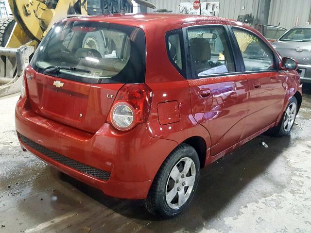 KL1TD6DE0AB096185 - 2010 CHEVROLET AVEO LS RED photo 4