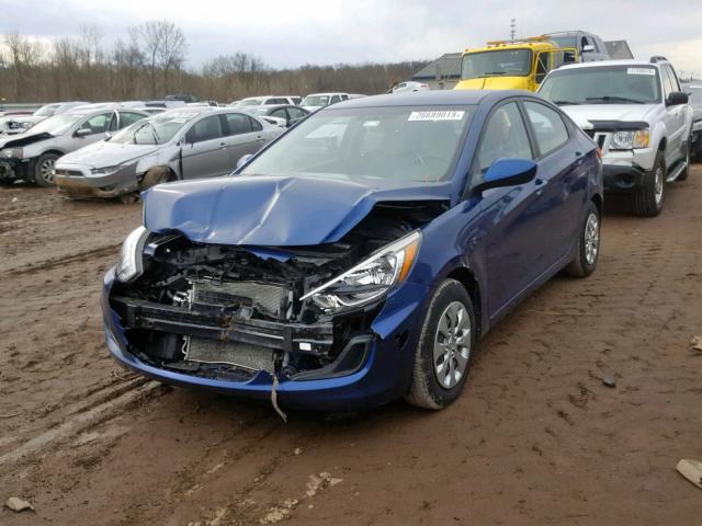 KMHCT4AE3GU971045 - 2016 HYUNDAI ACCENT SE BLUE photo 2