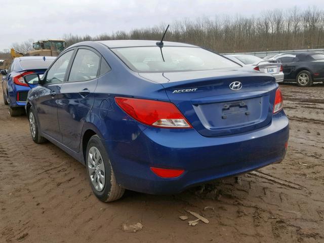 KMHCT4AE3GU971045 - 2016 HYUNDAI ACCENT SE BLUE photo 3