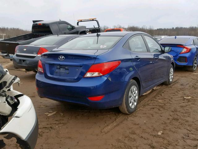 KMHCT4AE3GU971045 - 2016 HYUNDAI ACCENT SE BLUE photo 4