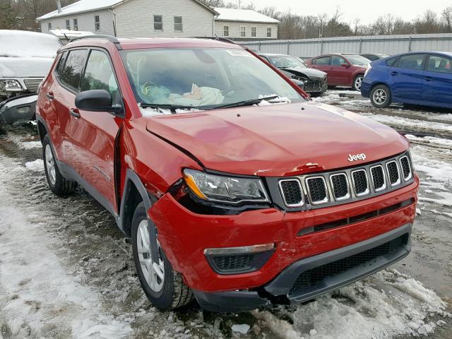 3C4NJDAB1JT256873 - 2018 JEEP COMPASS SP RED photo 1