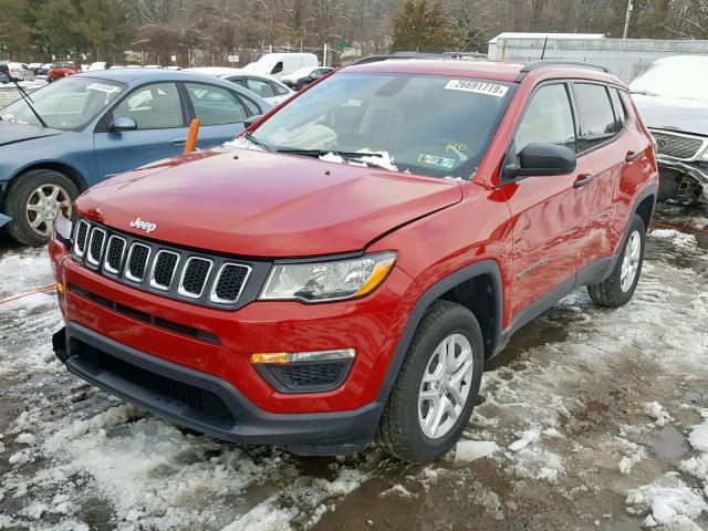 3C4NJDAB1JT256873 - 2018 JEEP COMPASS SP RED photo 2
