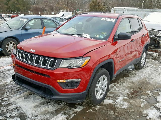 3C4NJDAB1JT256873 - 2018 JEEP COMPASS SP წითელი ფოტო 2
