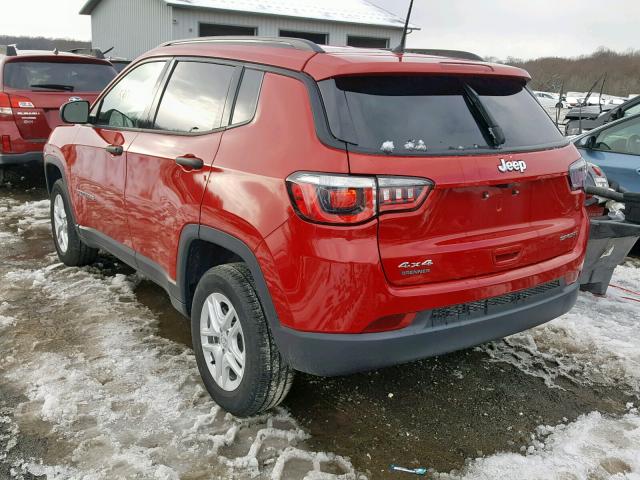3C4NJDAB1JT256873 - 2018 JEEP COMPASS SP წითელი ფოტო 3
