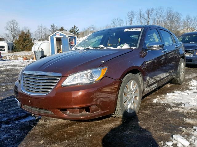 1C3CCBCG9DN543370 - 2013 CHRYSLER 200 LIMITE BURGUNDY photo 2