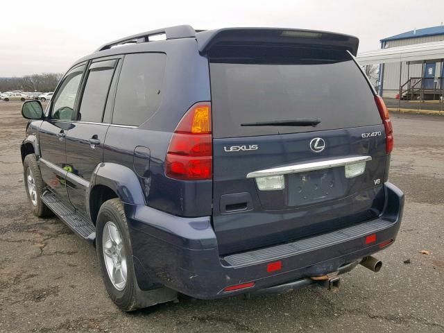 JTJBT20X240064357 - 2004 LEXUS GX 470 BLUE photo 3