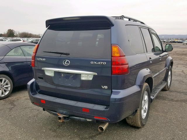 JTJBT20X240064357 - 2004 LEXUS GX 470 BLUE photo 4