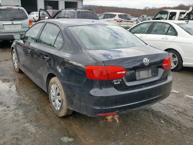 3VW1K7AJ1CM473449 - 2012 VOLKSWAGEN JETTA BASE Սև լուսանկար 3