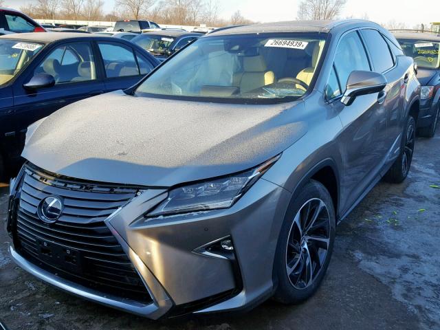 2T2BGMCA0KC032953 - 2019 LEXUS RX 450H SILVER photo 2