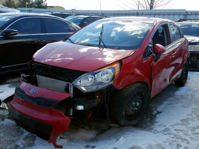 KNADM5A35D6769671 - 2013 KIA RIO LX RED photo 2