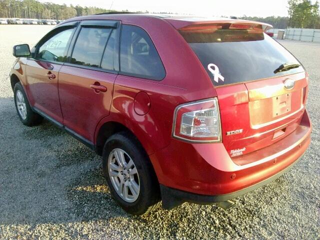 2FMDK38C78BA32395 - 2008 FORD EDGE SEL RED photo 3