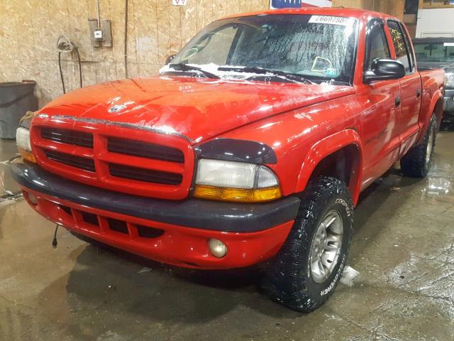 1B7HG2AX71S317009 - 2001 DODGE DAKOTA QUA RED photo 2