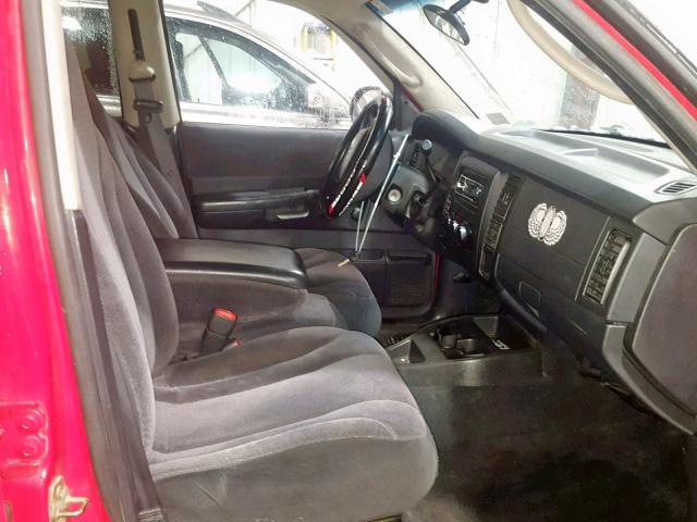 1B7HG2AX71S317009 - 2001 DODGE DAKOTA QUA RED photo 5