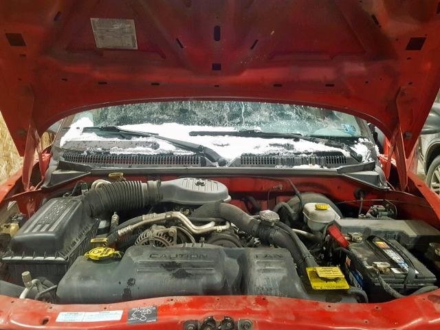 1B7HG2AX71S317009 - 2001 DODGE DAKOTA QUA RED photo 7