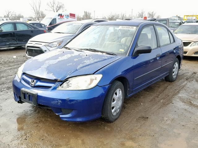 2HGES16334H595226 - 2004 HONDA CIVIC DX V BLUE photo 2