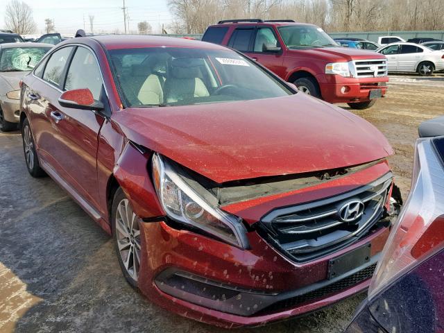 5NPE34AF8FH069392 - 2015 HYUNDAI SONATA SPO RED photo 1