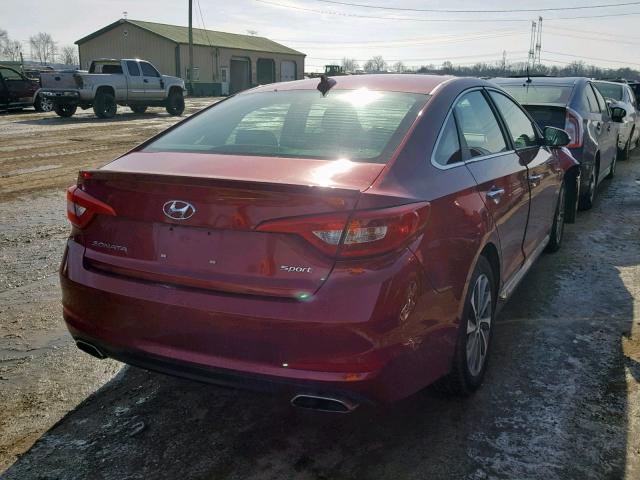 5NPE34AF8FH069392 - 2015 HYUNDAI SONATA SPO RED photo 4