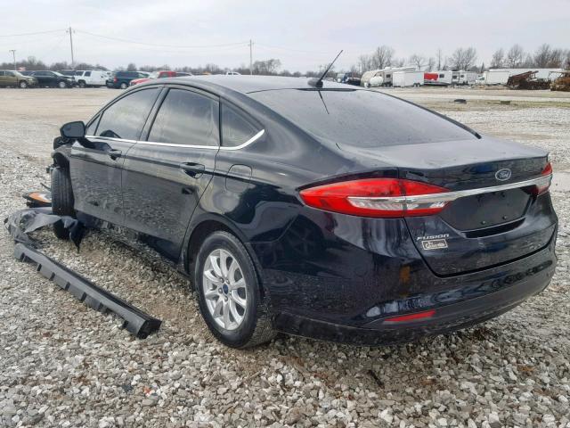 3FA6P0G77HR407484 - 2017 FORD FUSION S BLACK photo 3