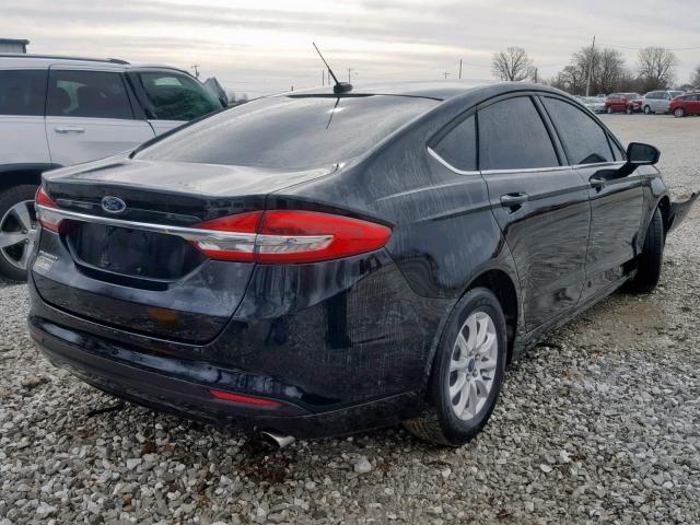 3FA6P0G77HR407484 - 2017 FORD FUSION S BLACK photo 4