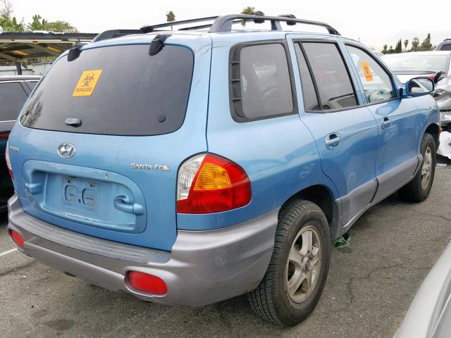 KM8SB12B44U635661 - 2004 HYUNDAI SANTA FE G BLUE photo 4