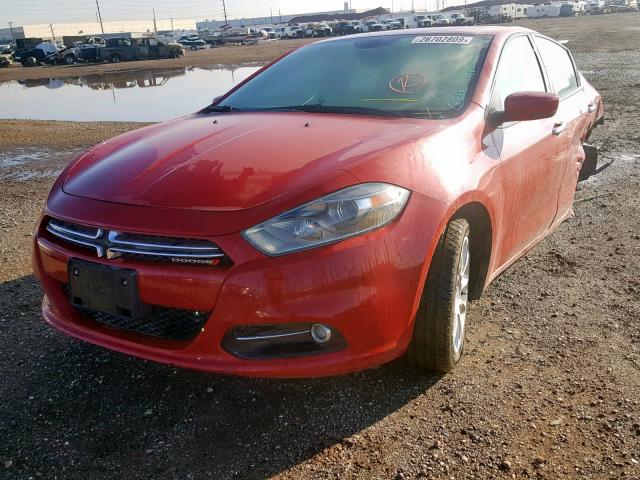 1C3CDFCB2ED791072 - 2014 DODGE DART LIMIT RED photo 2