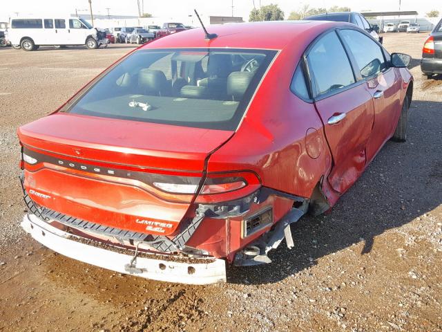 1C3CDFCB2ED791072 - 2014 DODGE DART LIMIT RED photo 4