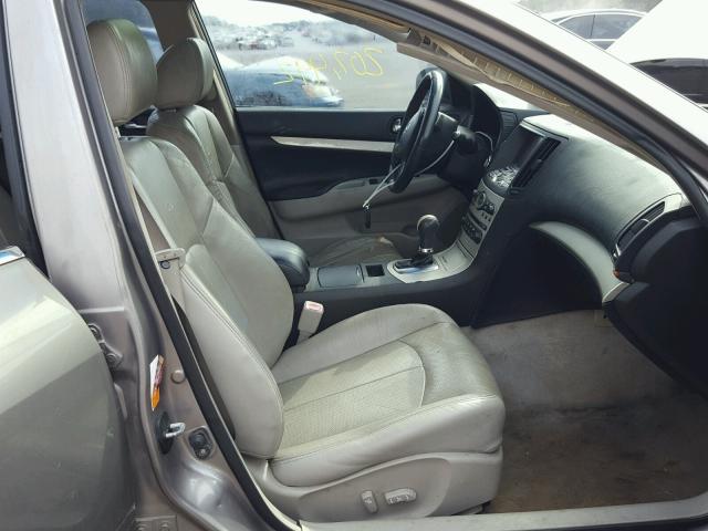 JNKBV61E17M704183 - 2007 INFINITI G35 SILVER photo 5