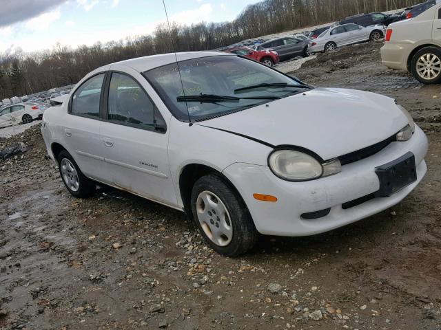 1B3ES46C2YD731916 - 2000 DODGE NEON BASE WHITE photo 1