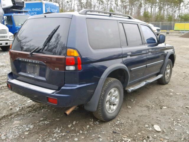 JA4LS21H13J023691 - 2003 MITSUBISHI MONTERO SP BLUE photo 4