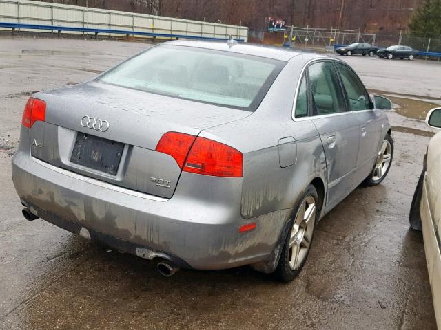 WAUDF78E67A088532 - 2007 AUDI A4 2.0T QU GRAY photo 4