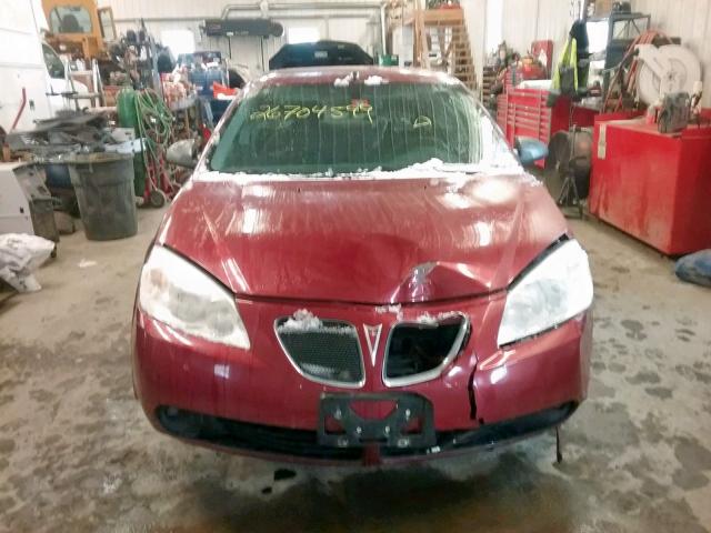 1G2ZH57N094148450 - 2009 PONTIAC G6 GT RED photo 9