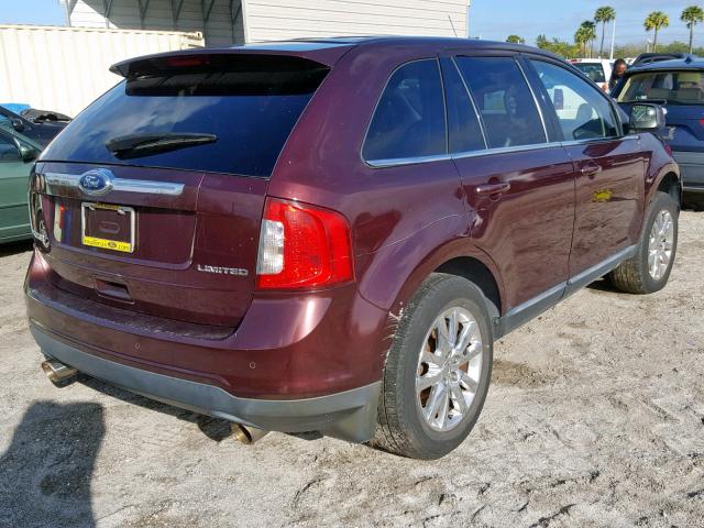 2FMDK3KCXBBA39843 - 2011 FORD EDGE LIMIT RED photo 4